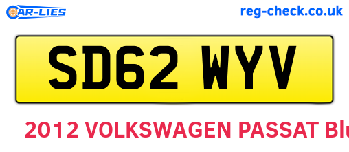 SD62WYV are the vehicle registration plates.