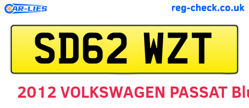 SD62WZT are the vehicle registration plates.