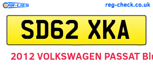 SD62XKA are the vehicle registration plates.