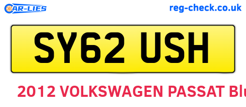 SY62USH are the vehicle registration plates.