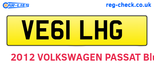 VE61LHG are the vehicle registration plates.