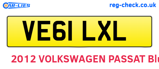 VE61LXL are the vehicle registration plates.