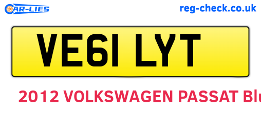 VE61LYT are the vehicle registration plates.