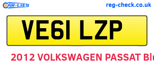 VE61LZP are the vehicle registration plates.