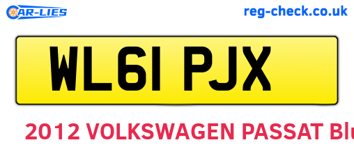 WL61PJX are the vehicle registration plates.