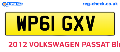 WP61GXV are the vehicle registration plates.