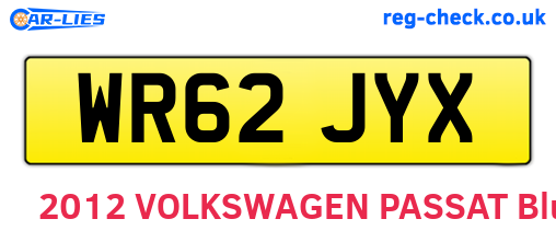 WR62JYX are the vehicle registration plates.