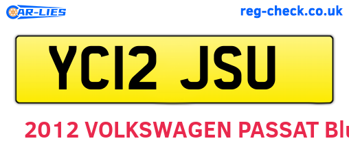 YC12JSU are the vehicle registration plates.