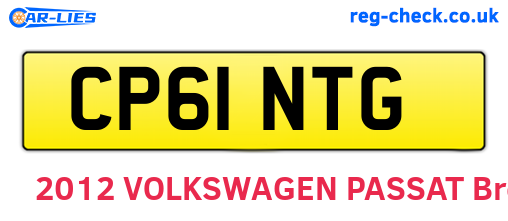 CP61NTG are the vehicle registration plates.