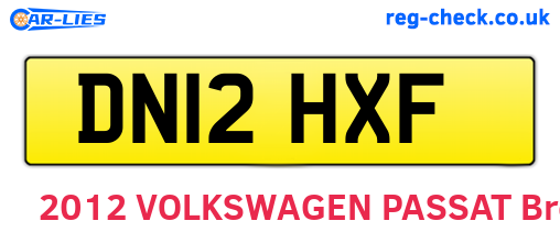 DN12HXF are the vehicle registration plates.
