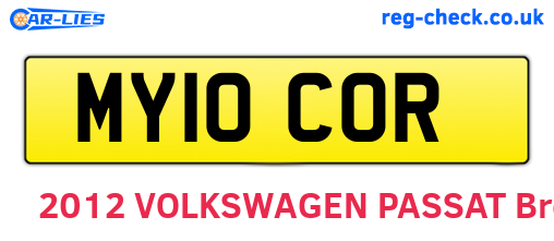 MY10COR are the vehicle registration plates.