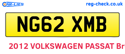 NG62XMB are the vehicle registration plates.