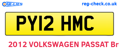 PY12HMC are the vehicle registration plates.