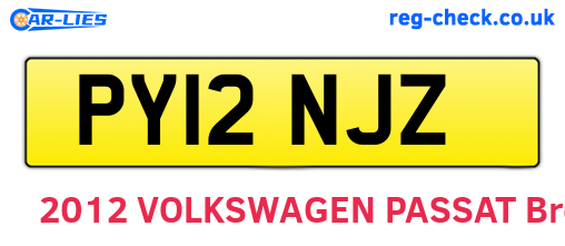 PY12NJZ are the vehicle registration plates.