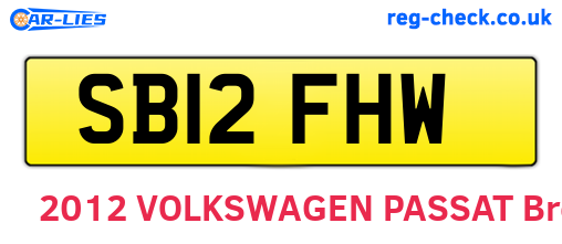 SB12FHW are the vehicle registration plates.