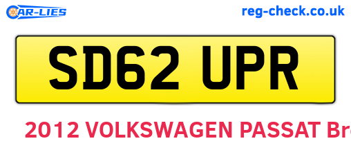 SD62UPR are the vehicle registration plates.