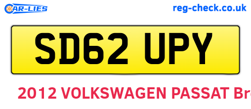 SD62UPY are the vehicle registration plates.