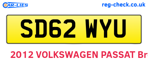 SD62WYU are the vehicle registration plates.