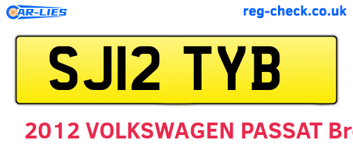 SJ12TYB are the vehicle registration plates.