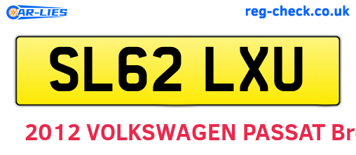 SL62LXU are the vehicle registration plates.