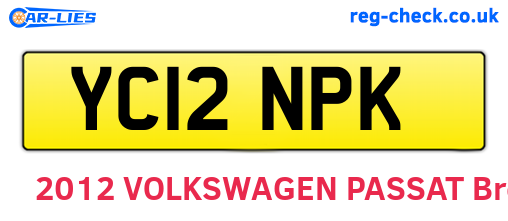 YC12NPK are the vehicle registration plates.