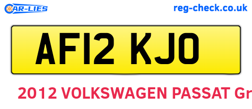 AF12KJO are the vehicle registration plates.
