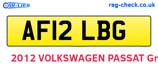 AF12LBG are the vehicle registration plates.