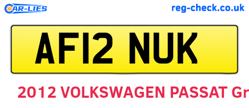 AF12NUK are the vehicle registration plates.