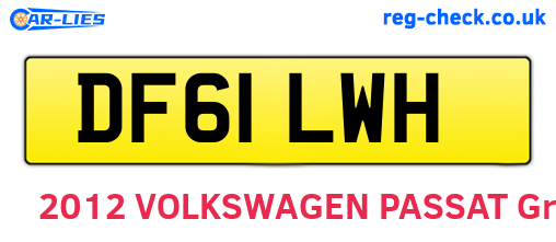 DF61LWH are the vehicle registration plates.