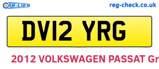 DV12YRG are the vehicle registration plates.