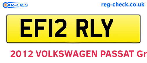 EF12RLY are the vehicle registration plates.