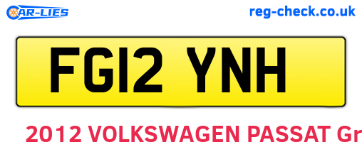 FG12YNH are the vehicle registration plates.
