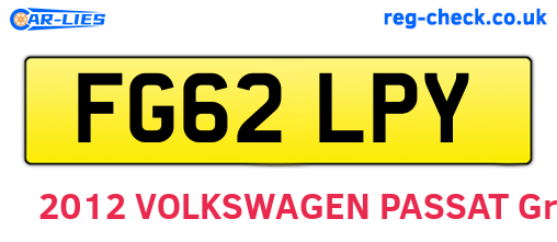 FG62LPY are the vehicle registration plates.