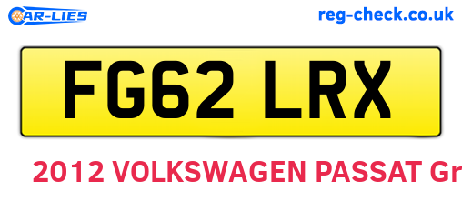 FG62LRX are the vehicle registration plates.
