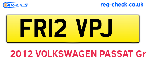 FR12VPJ are the vehicle registration plates.
