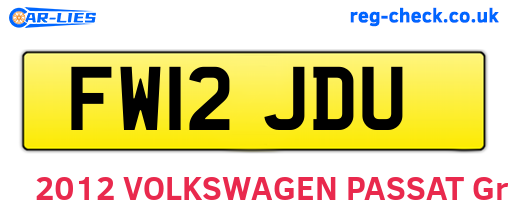 FW12JDU are the vehicle registration plates.