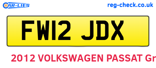 FW12JDX are the vehicle registration plates.