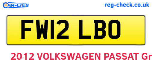 FW12LBO are the vehicle registration plates.