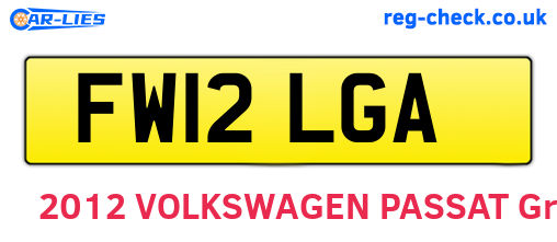 FW12LGA are the vehicle registration plates.