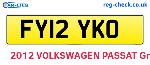FY12YKO are the vehicle registration plates.