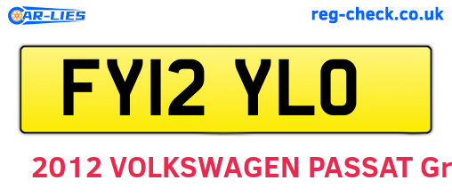 FY12YLO are the vehicle registration plates.