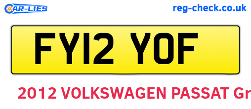 FY12YOF are the vehicle registration plates.
