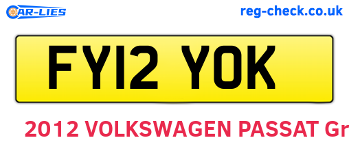 FY12YOK are the vehicle registration plates.