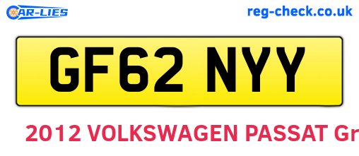 GF62NYY are the vehicle registration plates.
