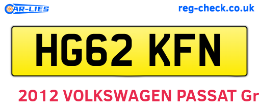 HG62KFN are the vehicle registration plates.