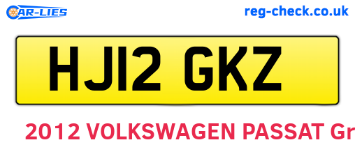 HJ12GKZ are the vehicle registration plates.