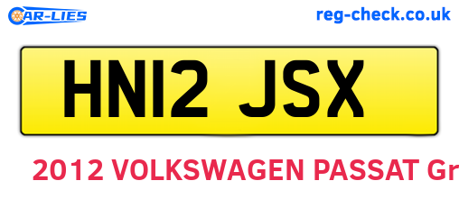 HN12JSX are the vehicle registration plates.