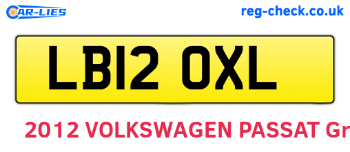 LB12OXL are the vehicle registration plates.