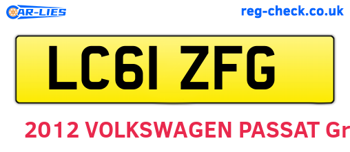 LC61ZFG are the vehicle registration plates.