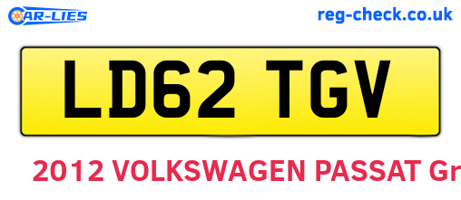 LD62TGV are the vehicle registration plates.